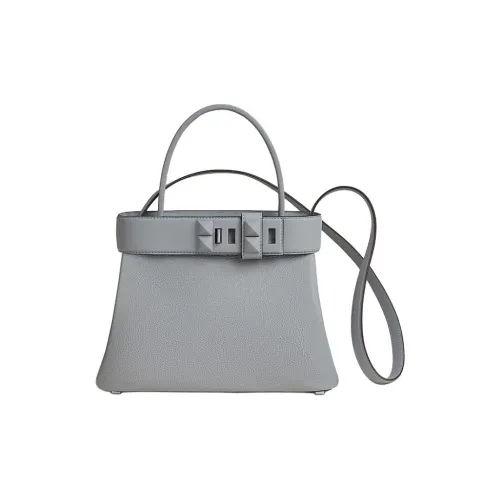 HERMES Medor Коровья кожа Togo с Swift кожа Через плечо Сумка Женская Туманно-серый