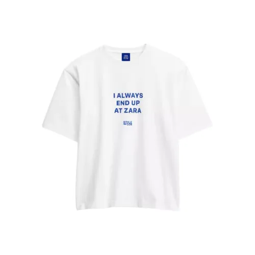 ZARA Белый Унисекс T-рубашки