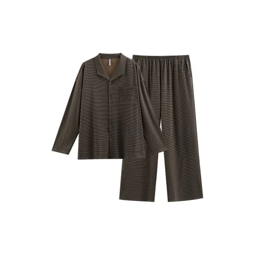 Same Language Пижамный комплект Мужской Светлый Верблюжий · Полосы