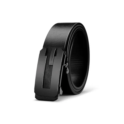 PISHUSHU Ремни из коровьей кожи Мужской Черный Ширина 3,3 см