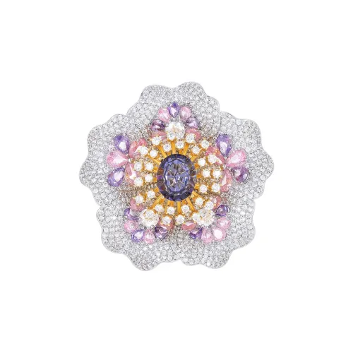 Фиолетовый медный сплав броши женские