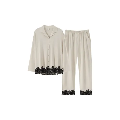 Sha Qian Пижамный комплект женский абрикосовый