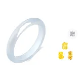 Белый браслет с глазурью в форме глаза кошки