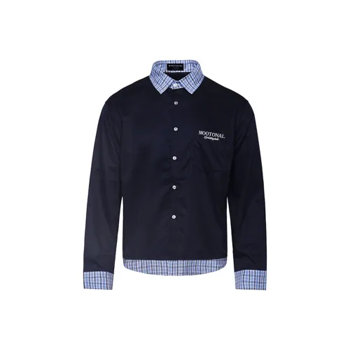 MOO&TONAL Темно-синие унисекс рубашки