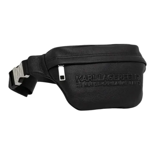 KARL LAGERFELD Телячья кожа Бананка Стандартный Мужской Черный