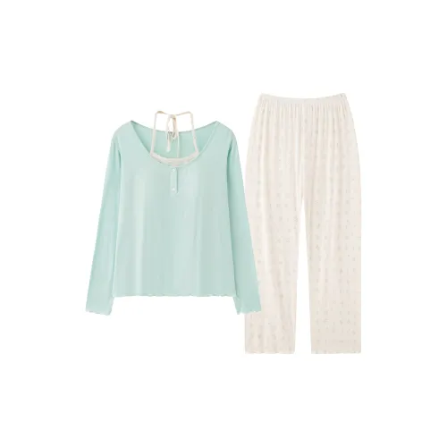 Qian Rise Светло-зеленый Женский комплект пижам