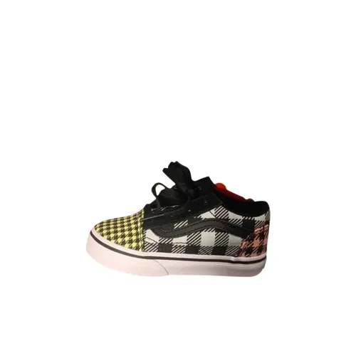 VANS Old Skool Low Топ Обувь для малышей Черный белый желтый Infant And Toddler