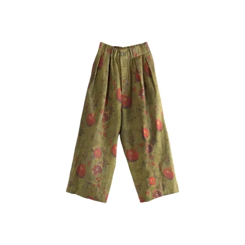 UMA WANG Коричневые Женские Повседневные Штаны