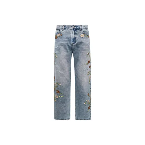 A02 Синий Унисекс Джинсы