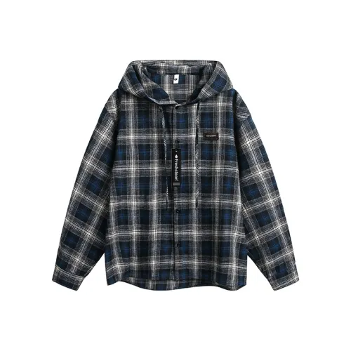 Freshclean Синий Серый Клетка Унисекс Рубашки