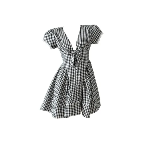 GRAYISMOON Короткое платье с короткими рукавами женское