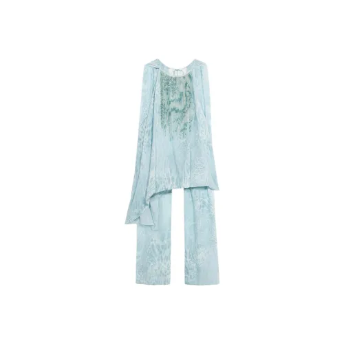 Blumarine Синие Женские Шифоновые Рубашки