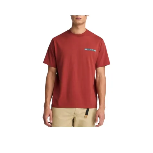 Timberland Темно-красные Мужские T-рубашки