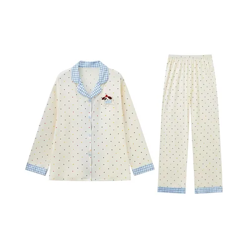QIAOYUN Гороховый узор Такса Женские Пижамные комплекты