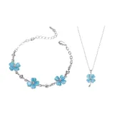 Счастливый Четырехлистный Клевер Одежда Комплекты [Синий]