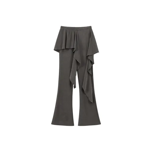 CHUU Угольно-серые Женские Повседневные Брюки