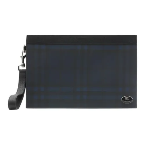 Клатч Burberry из полиуретана (ПУ) унисекс синий и черный