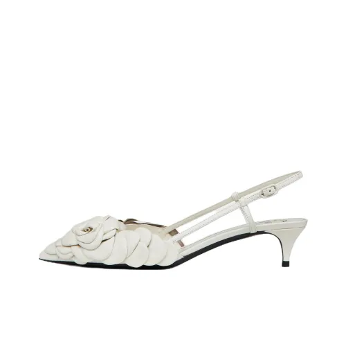 Valentino Garavani Atelier Обувь 03 Розовый Edition Узкий каблук Высокие каблуки 4CM Женские Слоновая кость