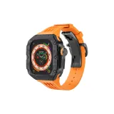 Черная титановая оправа - оранжевый ремешок из фторкаучука