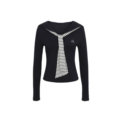 SISC Темно-синие женские футболки T