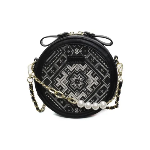 NOMK ПУ (полиуретан) Сумка через плечо Стандартная Женская Черный Экрю Фиолетовый