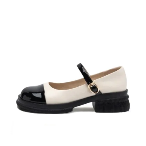 7 SEVFUN Французский Элегантность Элегантный CHANEL Inspired Грубый каблук Туфли Мэри Джейн Женские