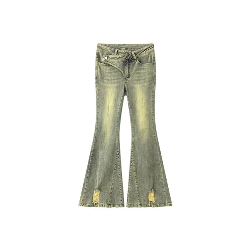 CHUU Medium Denim Blue Women's Jeans CHUU Средний деним синий женский джинсы