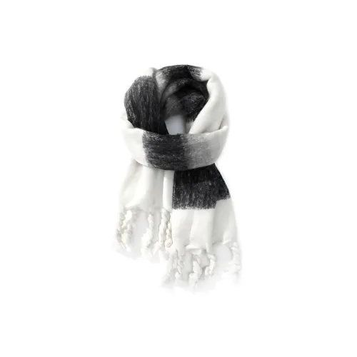 YOUWEI Полиэстер Цветовой блок Полосы Мохер Плюшевый Трикотажная ткань Велюр Шарф Шаль Унисекс