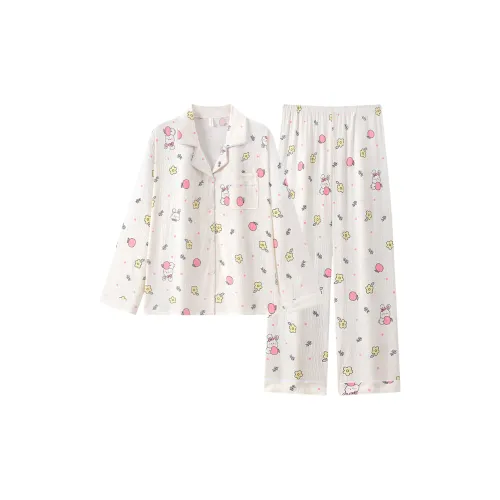 Gongdie Белый Женский Пижамный Комплект