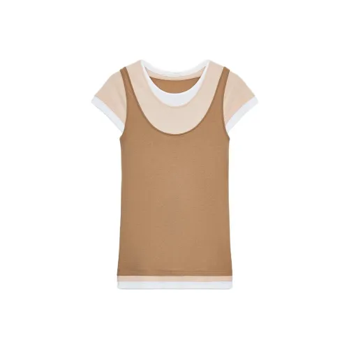ZARA Светло-коричневые Женские Футболки