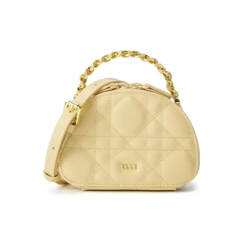 ELLE Коровья кожа Сумка-купол Стандартная Женская Желтая Белая Черная