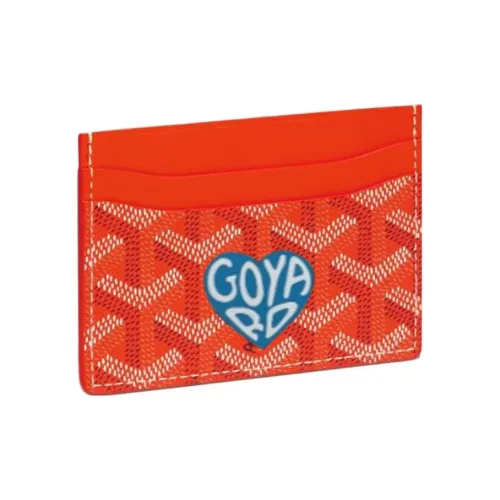 GOYARD Saint Sulpice Холст с кожей Собака's Teeth Картхолдер Картхолдер Унисекс Апельсин Небесно-голубой Маленькое сердце