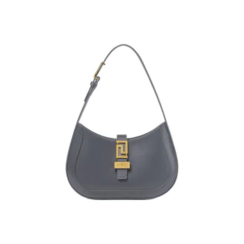 VERSACE Greca Goddess Телячья кожа Плечевая сумка Маленькая Женская Серый