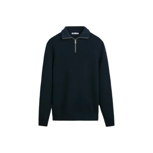 ZARA Морской синий Мужской Трикотаж