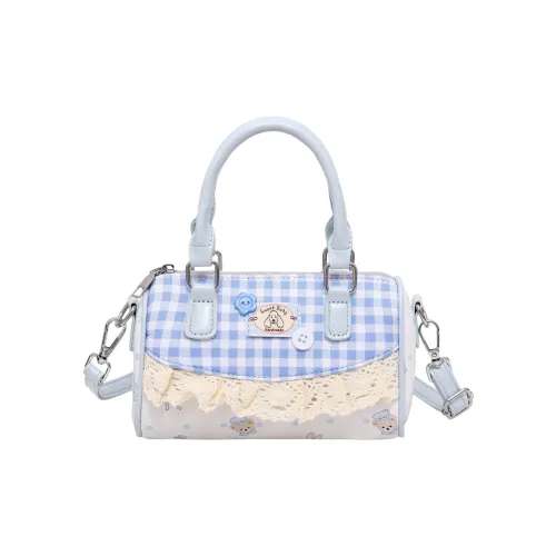 Miss Angel Special Material Crossbody One Shoulder Bag Regular Women's Seersucker Pink Bear Blue Мисс Энджел Спешл Материал Через плечо Одно плечо Сумка Регулярный Женский Серсак Розовый Медвежий Синий