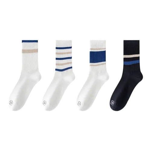 FUGEER 4 шт Gift Box Set 1 OF Each 4 цвета Мужские носки MID до икры