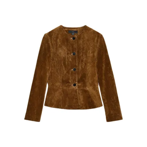 ZARA Whiskey Цвет Женские Кожаные Куртки