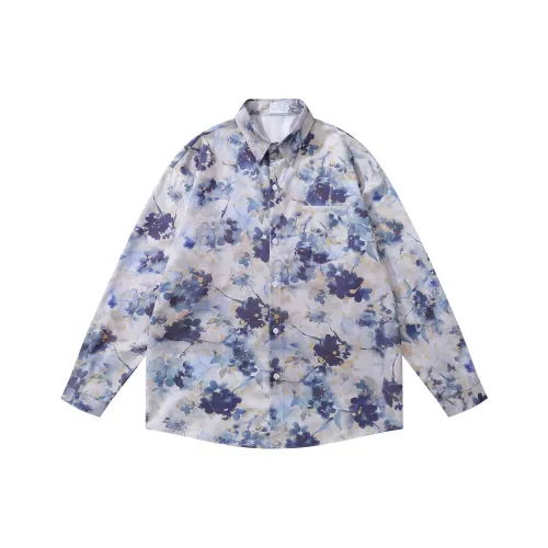 51XXHA Синий Серый Унисекс Рубашки