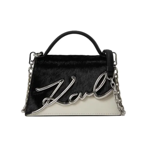 KARL LAGERFELD K SIGNATURE Сумка через плечо из коровьей кожи сумка для женщин черный и бежевый