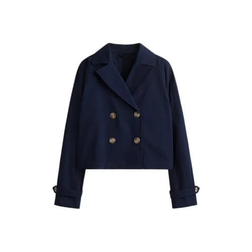 H&M Морской Синий Женский Тренч