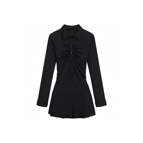 GORGEOUSIDEA Осеннее длинное платье с длинными рукавами для женщин