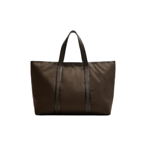 ZARA Коровья кожа Тоут Сумка Сумка для покупок Сумка Женская Коричневая