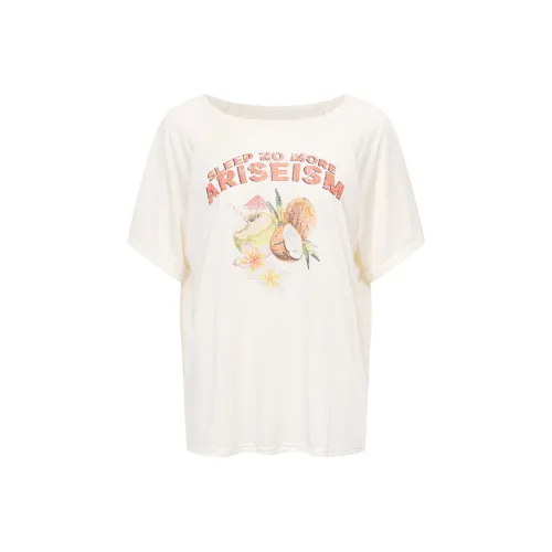 Ariseism Стандартный Стильный Короткий Рукав Т-Рубашка Женская Летняя Горячая Девушка Свободный крой Топ COVER UP Женская