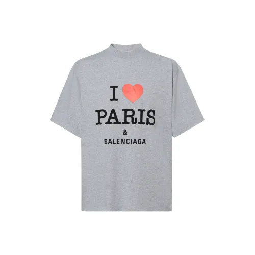 Balenciaga SS25 Рукав с оборванным плечом T-рубашка Женская Средняя серая