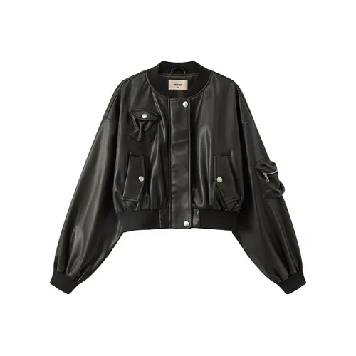 CHUU Черное Женское Короткое Пальто