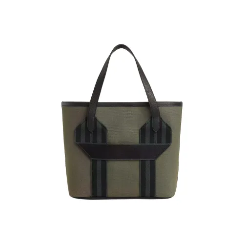 HERMES Pursangle Холст Плечевая Сумка Мужская Армейский Зеленый и Черный