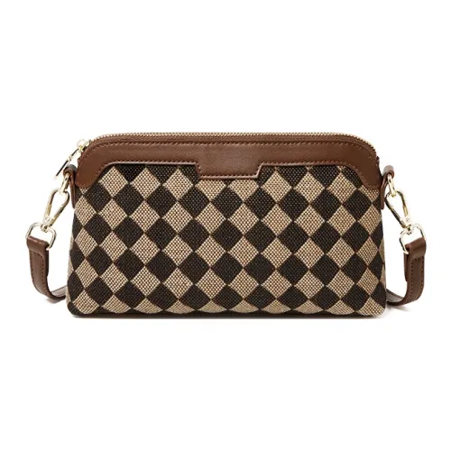 15 MINS Синтетическая кожа текстиль Mosaic Сумка через плечо Сумка на плечо Стандартная Женская Коричневая