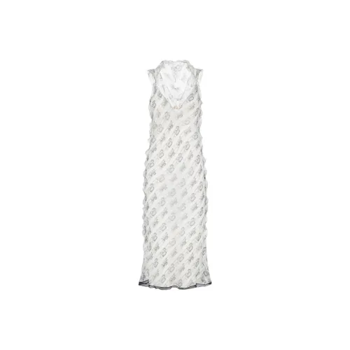 FENDI SS22 Sleeveless Dress Women's White FENDI SS22 Без рукавов Платье Женское Белое