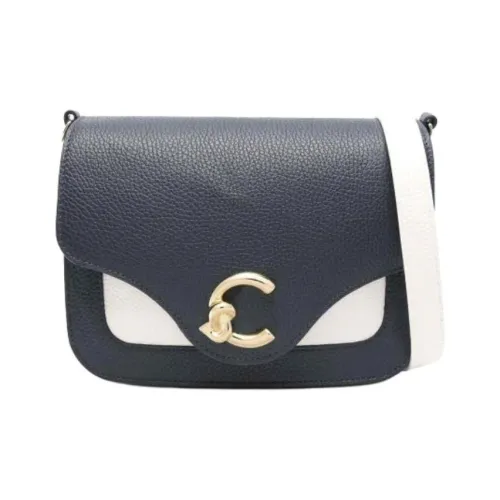 COCCINELLE C ME Корова Кожа Плечевая Сумка Маленькая Женская Полночь Синий