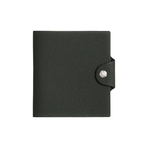 HERMES Ulysse Коровья кожа Togo Защитный чехол Мини Унисекс Nouveau Темно-зеленый